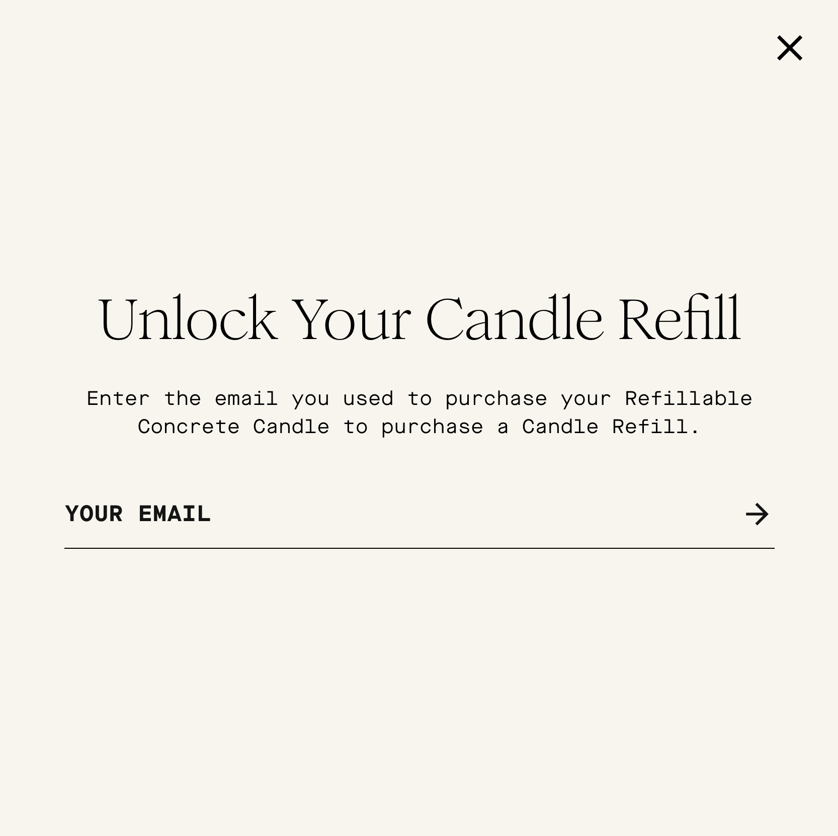 A unlock your candle refill sheet displaying a product lock from Space